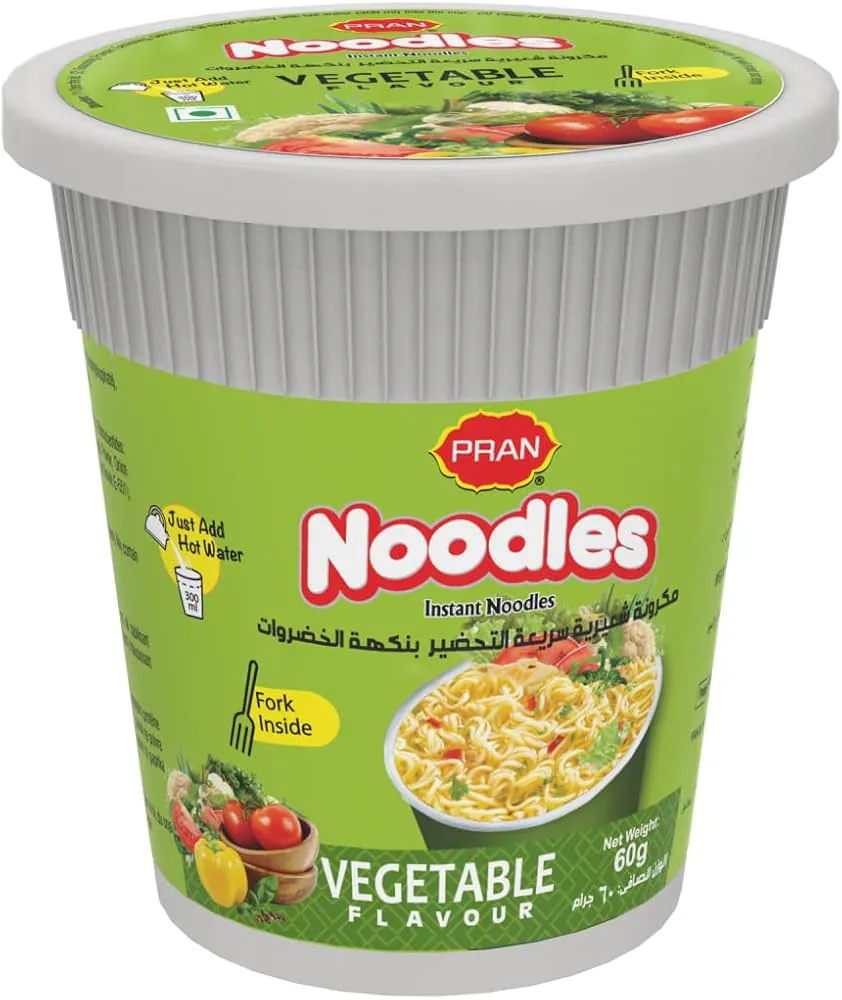 Instant Cup Noodles Vegetables Flavor PRAN(60g) Instant Cup Noodles Vegetables Flavor PRAN(60g)