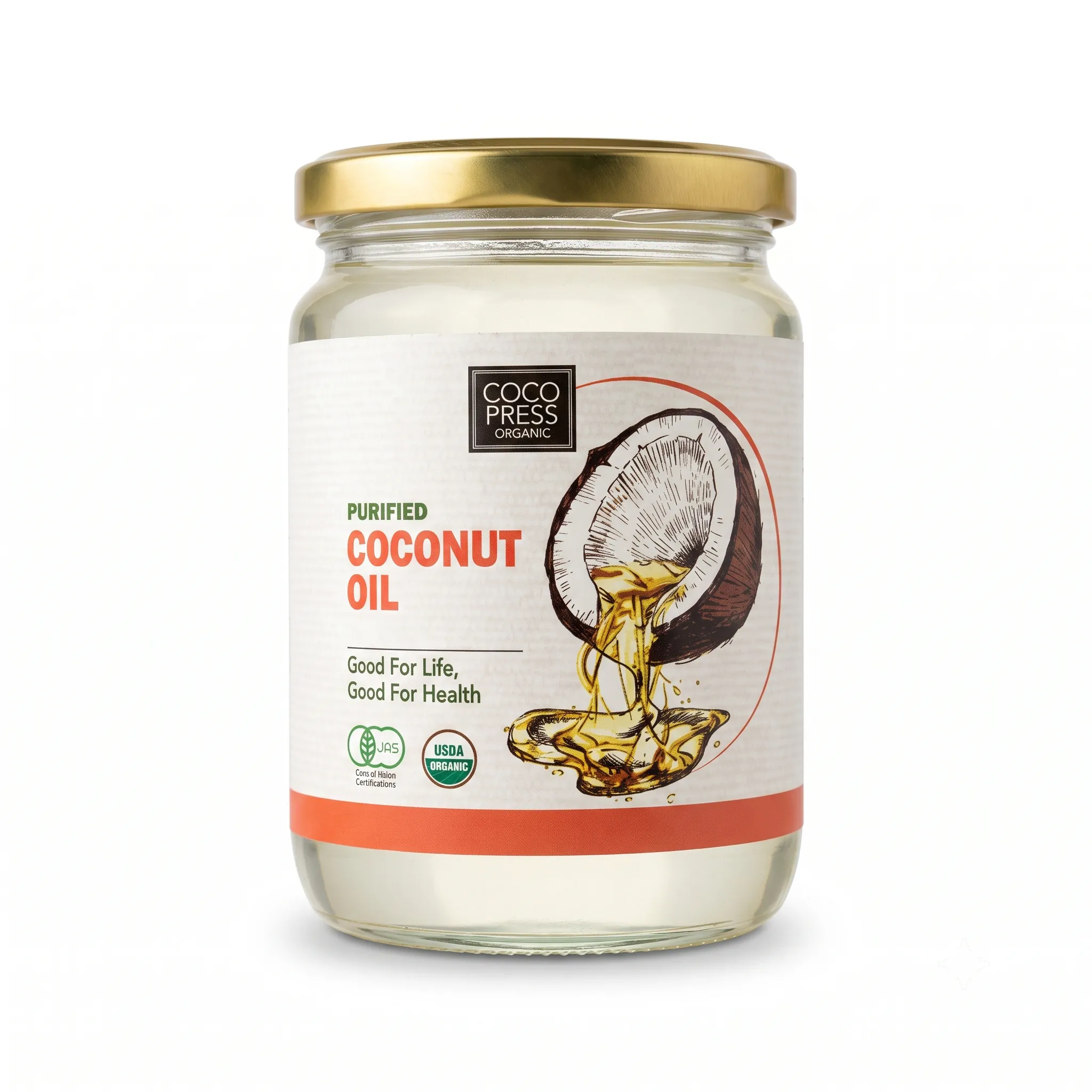 Coco Press Organic Purified Coconut Oil (500ml)