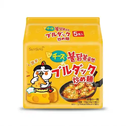Buldak Cheese Flavor Ramen(5pcs-family pack) (700g) Buldak Cheese Flavor Ramen(5pcs-family pack) (700g)