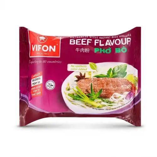 Vifon Instant Rice Noodles/ Phở Bò (Beef Flavour) (60g) Vifon Instant Rice Noodles/ Phở Bò (Beef Flavour) (60g)